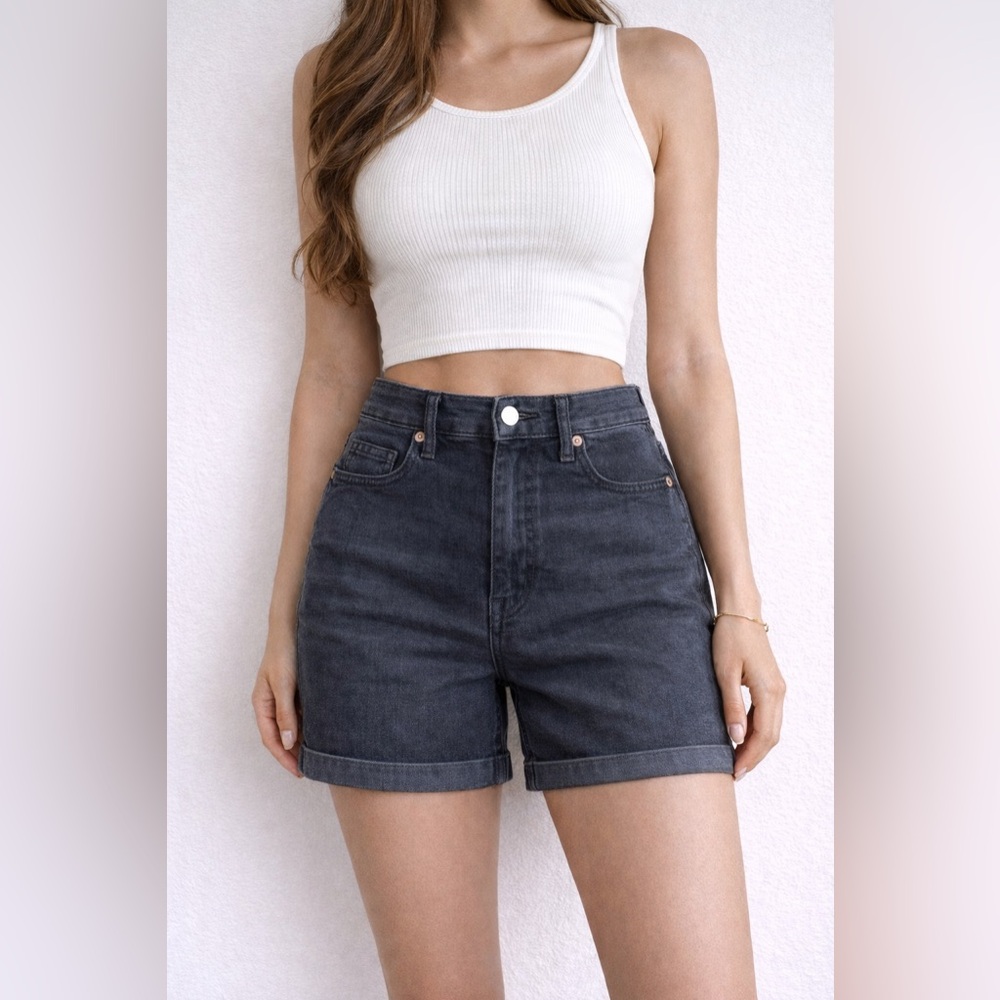 H&M Charcoal High Waist Women's Shorts